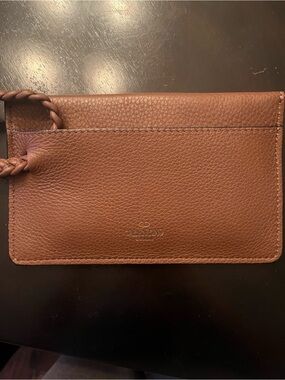Woman’s Valentino Tan Brown Braided Wristlet Pouch